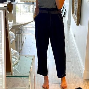 Zimmerman Navy tapered trouser with white contrast stitching